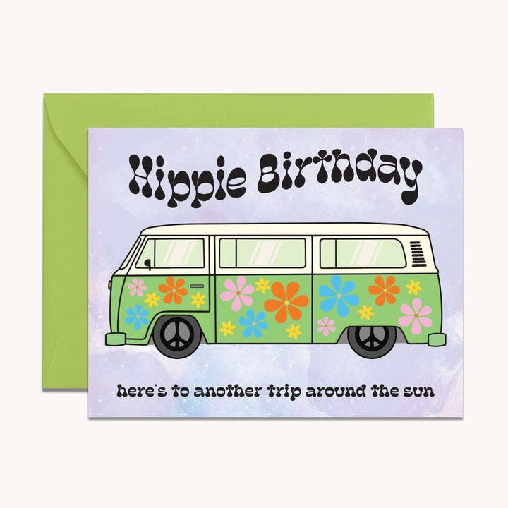 Hippie Birthday Card | Groovy Retro Birthday Card for wholesale by No Yeah For Sure