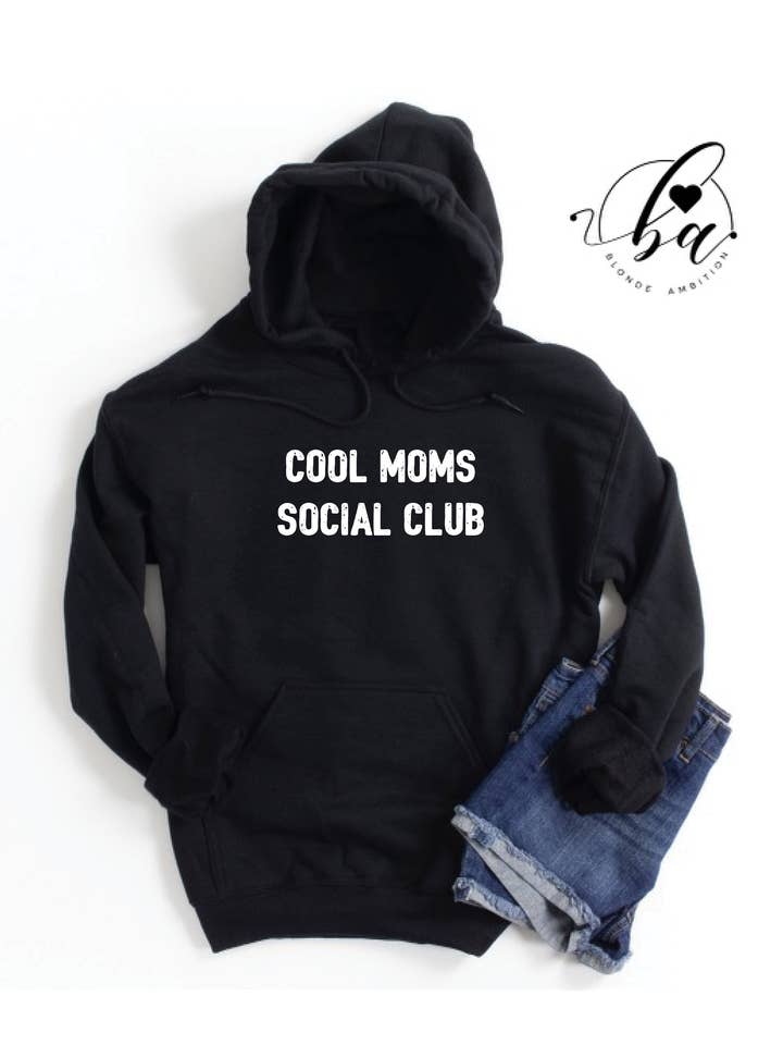 Cool Moms Social Club Cozy HOODIE for wholesale by Blonde Ambition | Jewelry | Valentines Gift & Sweaters