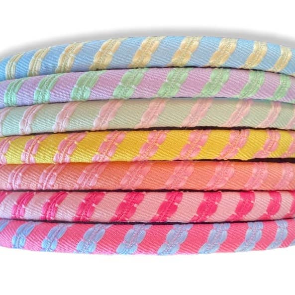 Pastel and Colorful Stitched Edge Narrow Ribbon Headband for wholesale by Bows Etc.
