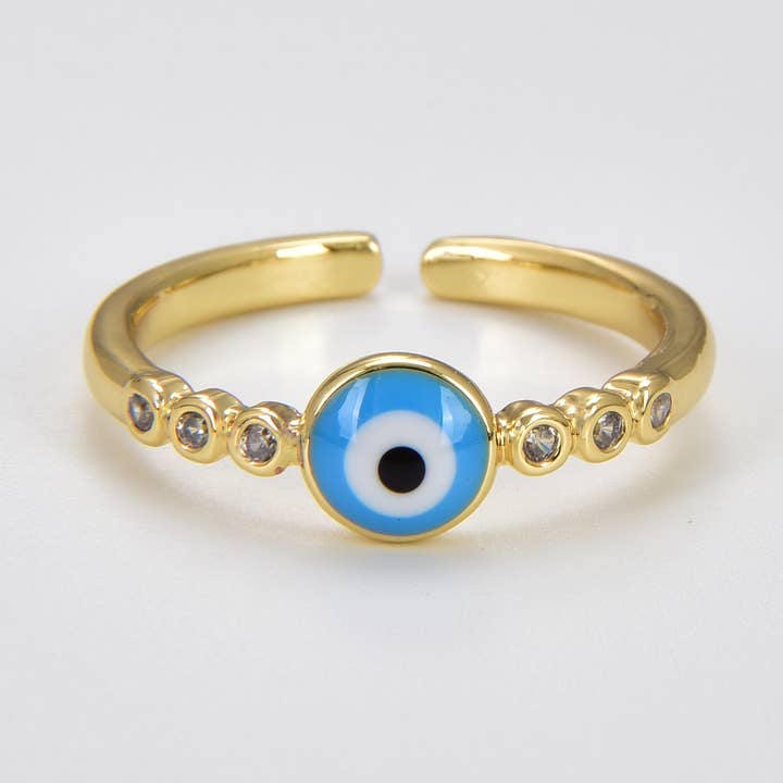 Anillo de ojos malvados azul turquesa, anillo de ojos turcos, RG158 y otras tendencias de Resultados para anillos ojo turco al por mayor. Devoluciones gratuitas y condiciones de pago a 60 días en Faire en Faire.