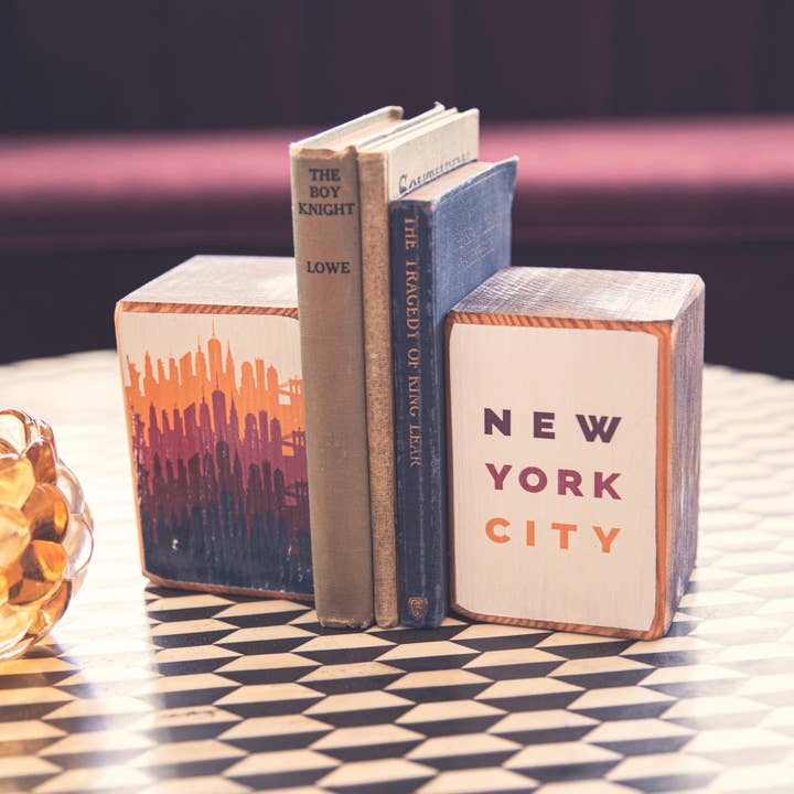ARCHd - Vente Serre-livres - New York City, New York, Retro Skyline - Serre-livres1