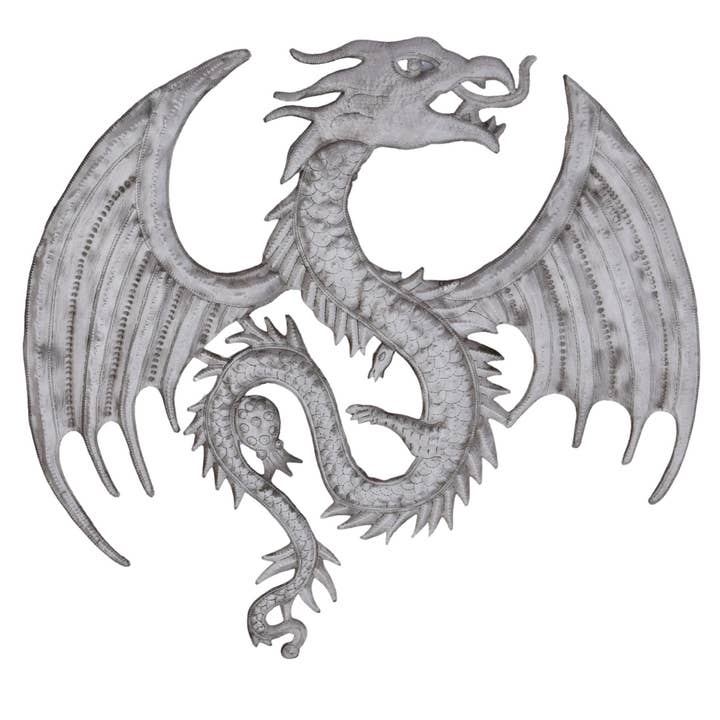 Handmade Haitian Metal Dragon Wall Art – Fair Trade Recycled for wholesale by Haiti Fair Trade~ It's Cactus