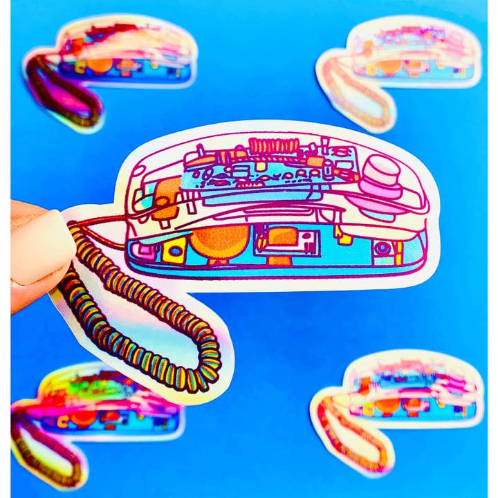 90s Sticker -Holographic Clear Phone Sticker for wholesale by Otto's Grotto