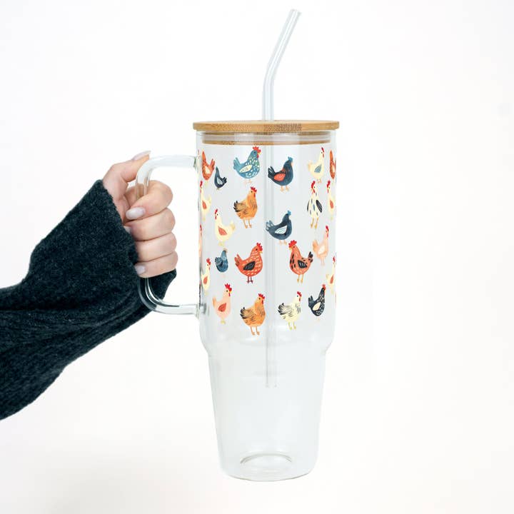 Sip-Sip Hooray! - Wholesale Insulated mug/tumbler - Chicken Lover 40oz Tumbler With Handle Lid and Straw