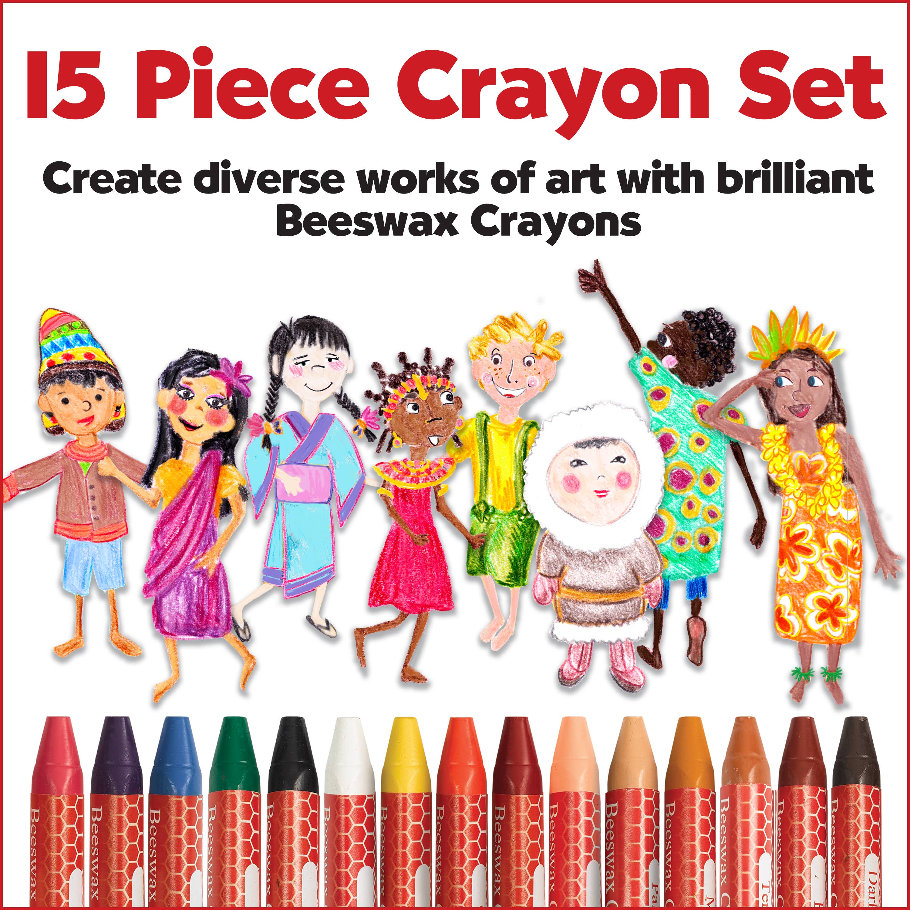 Faber-Castell / Creativity for Kids - Wholesale Crayons - Kids & Baby - World Colors - 15 Beeswax Crayons with Skin Tones3