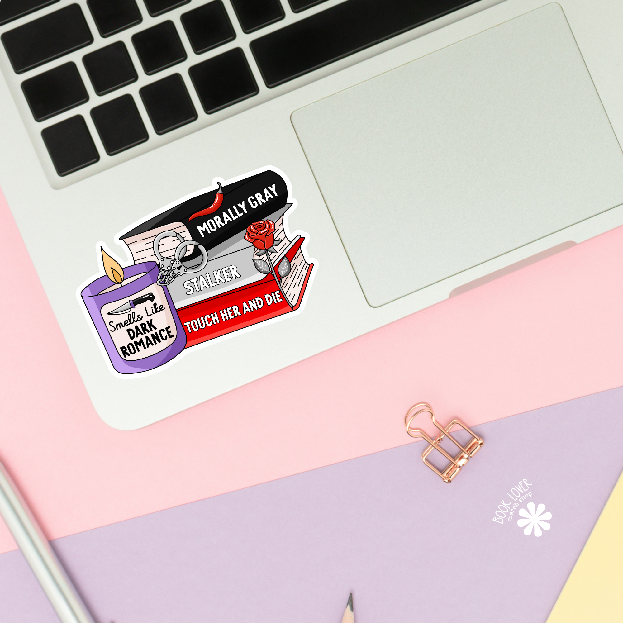 Book Lover Merch Shop – wholesale Klistermärke – Klistermärken med doft av mörk romatik / Bokälskarstickers1