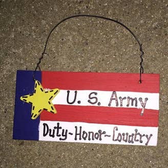 Patriotic Sign 10977PBA - US Army Duty Honor Country for wholesale by Nannie and B's Crafts