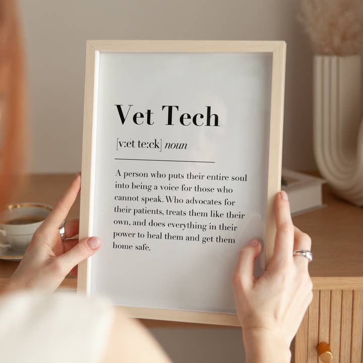 Vet Tech Definition Print for wholesale by Coffee and a Catfish