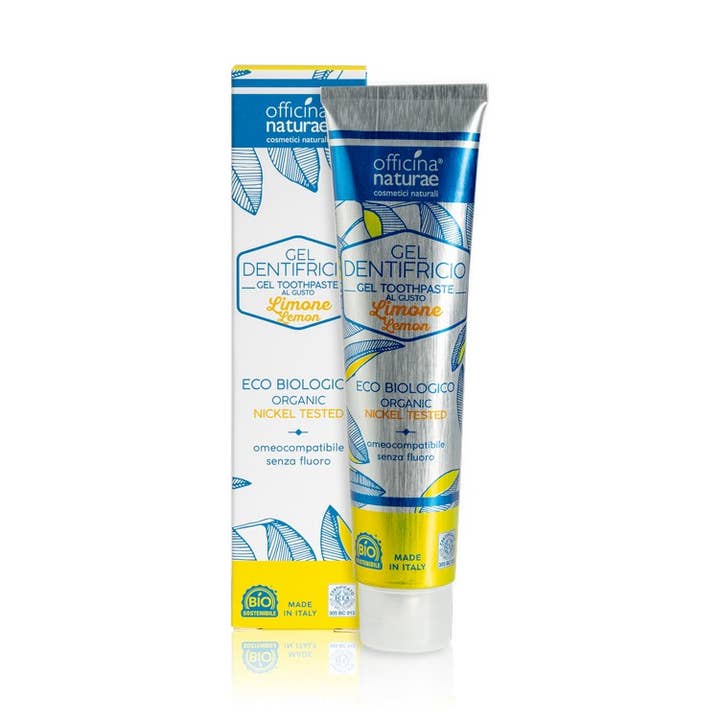 Natural Gel toothpaste Lemon flavour for wholesale by Officina Naturae