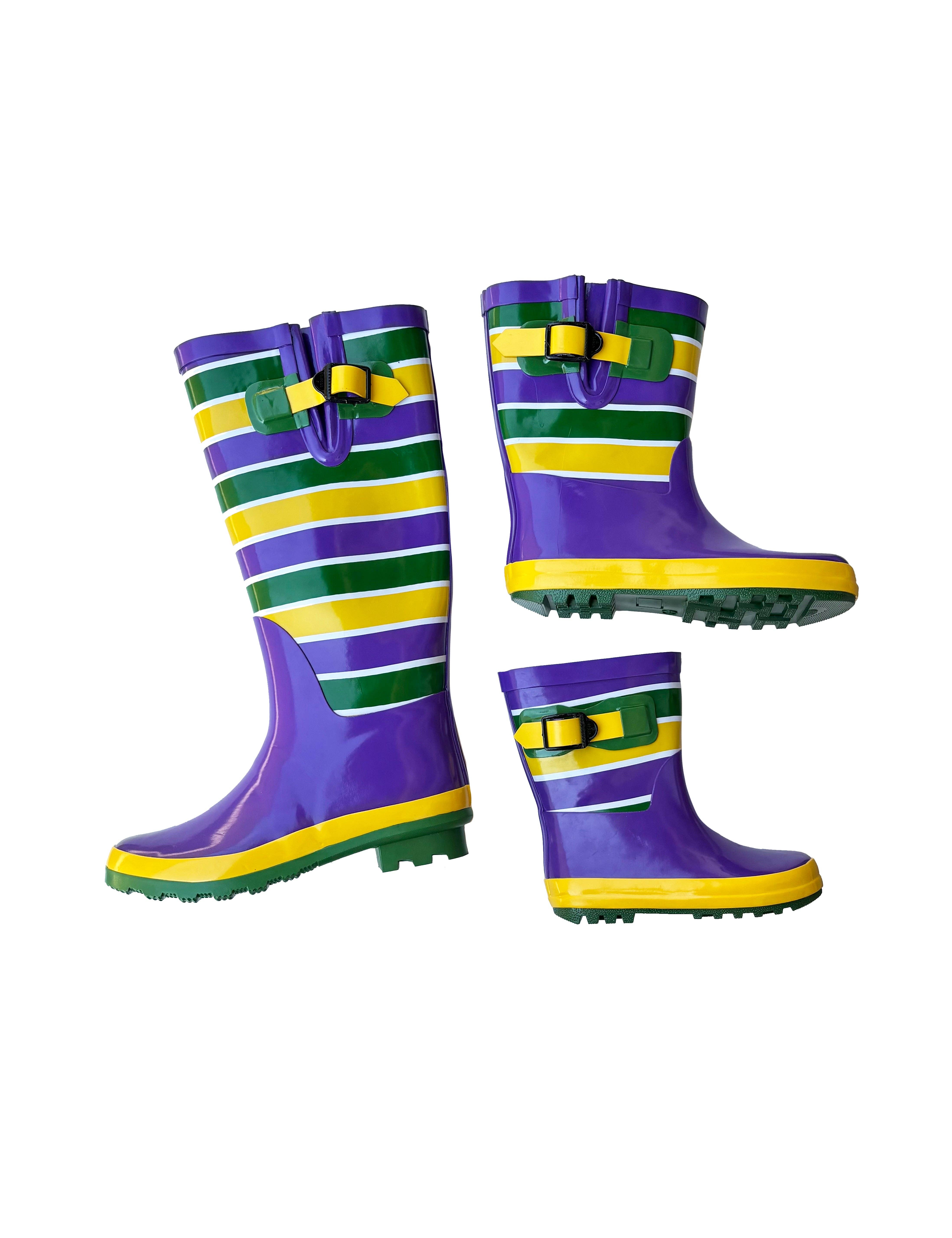 Mardi Gras Creations - Wholesale Rain Boots - Kids - Unisex Striped Rain Boots - Toddler4
