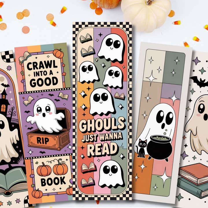 Retro Ghost Halloween Bookmark Set or Individual (Copy) for wholesale by Auburn Row Design
