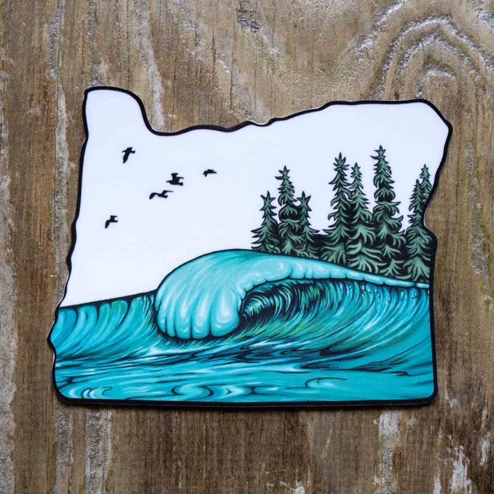 Autocollant État de l'Oregon pour la vente par Gianna Andrews Studio