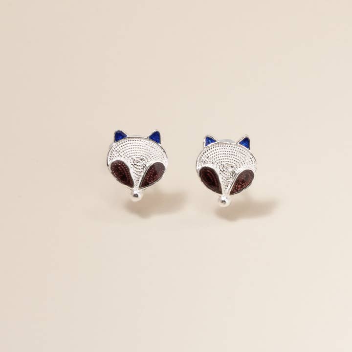 EBNIX Fine Jewelry – Engroshandel Ørestikkere – Ræv Cloisonné Emalje Ørestikker1