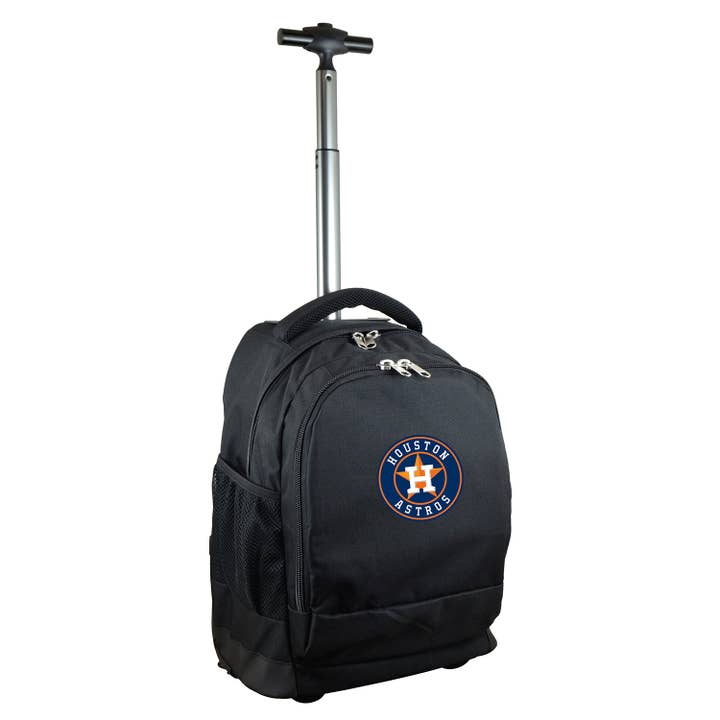 MLB Houston Astros 19" Premium Wheeled Backpack for wholesale by Mojo Licensing