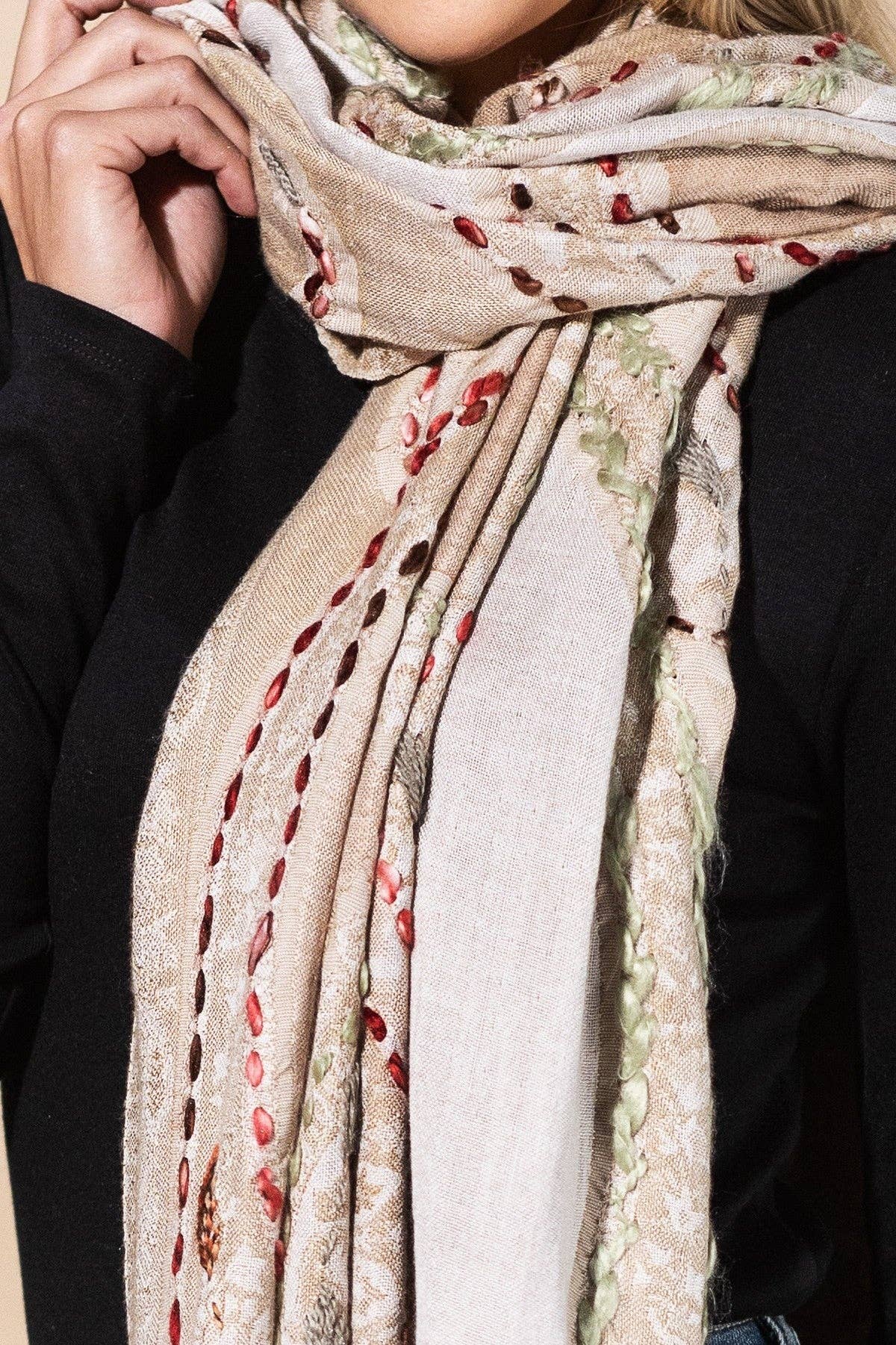 100% Viscose Ecru Scarf for wholesale on Faire3