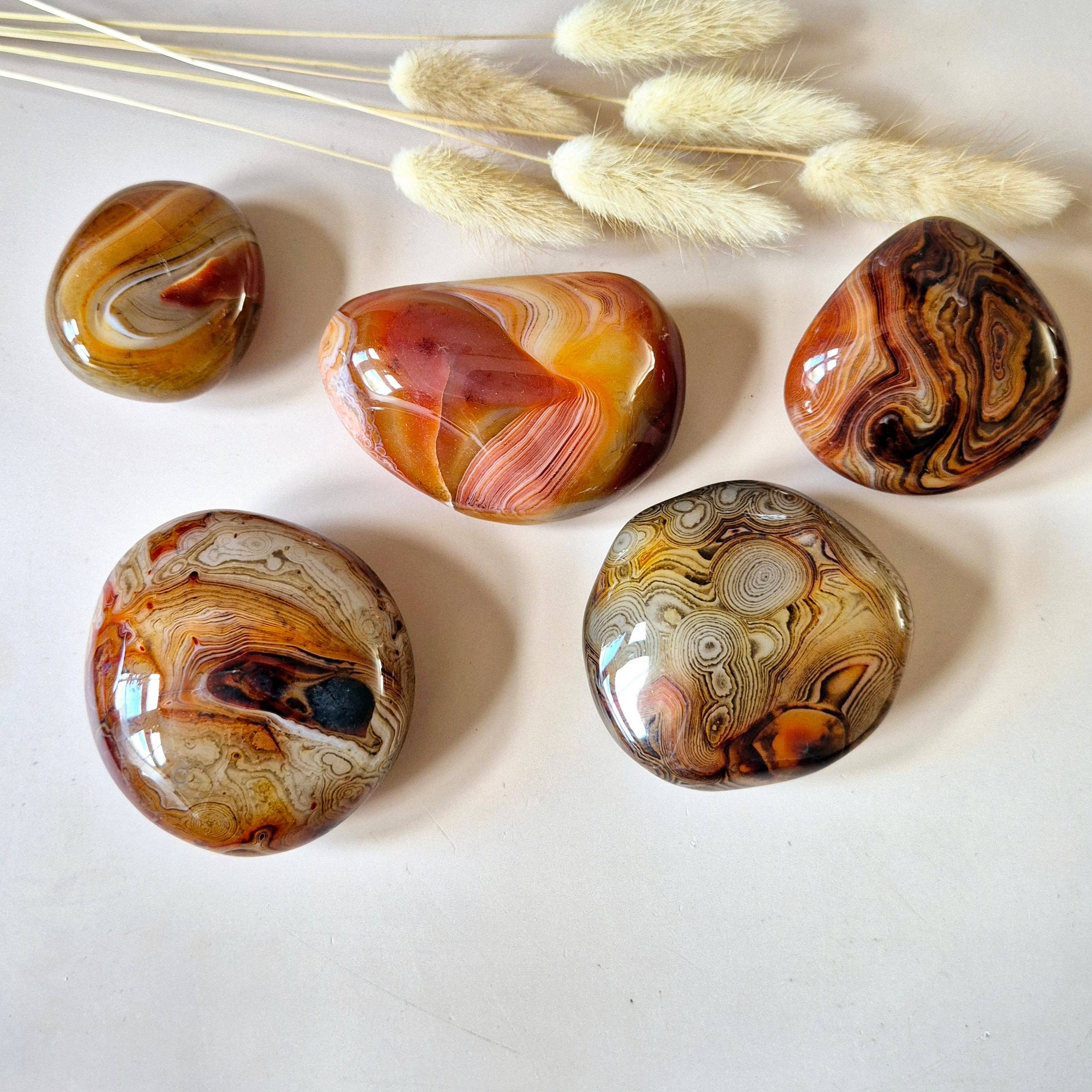 Moonlight Gemstones - Venta al por mayor Piedras/cristales espirituales - Sardónice Piedra de Palma – Poderosa piedra pulida para equilibrio y autoconfianza (5–10 cm)0