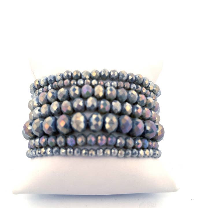 Nette Road Wholesale - Wholesale Armband met kralen - Armband met 7 strengen met glazen kralen0