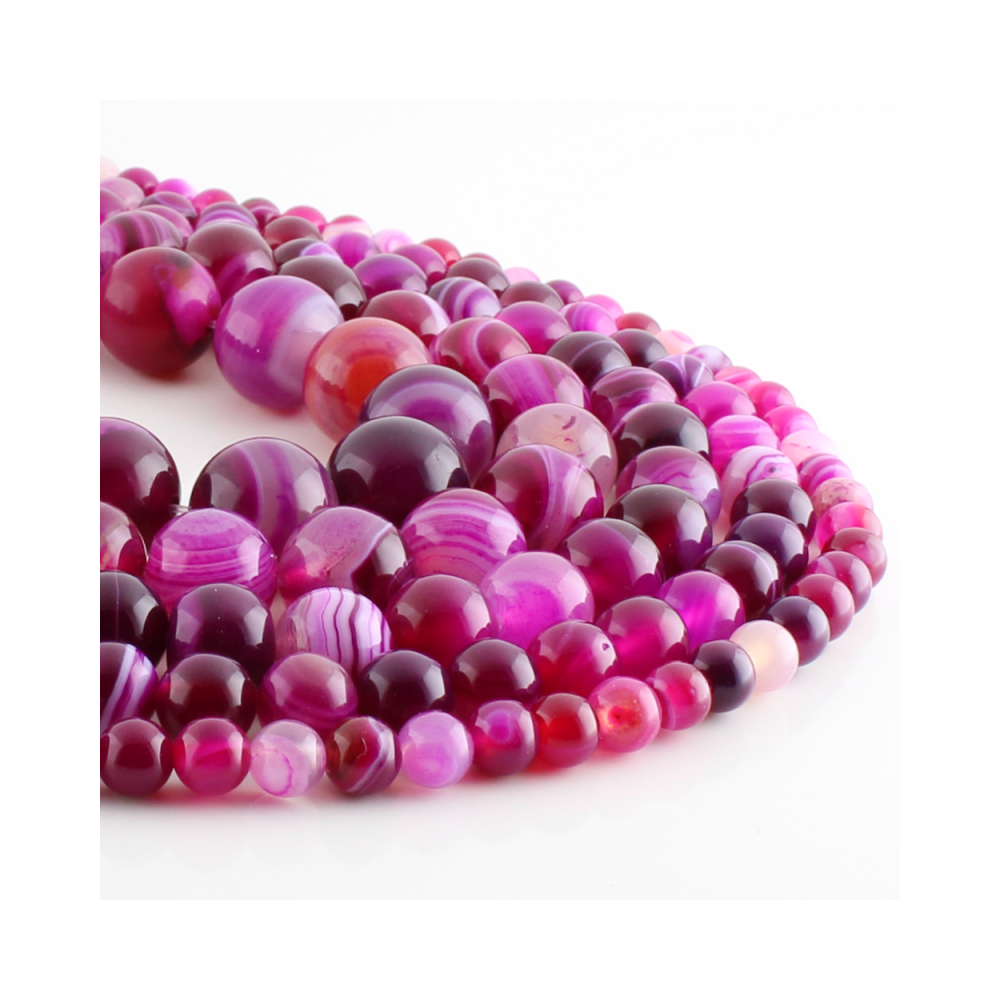 UniArt - Vendita all'ingrosso Perline - Agata rosa a file5