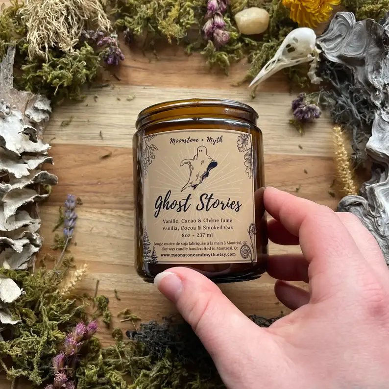 Moonstone and Myth - Vente Bougie en bocal - Ghost Stories, bougie parfumée 100 % cire de soja5
