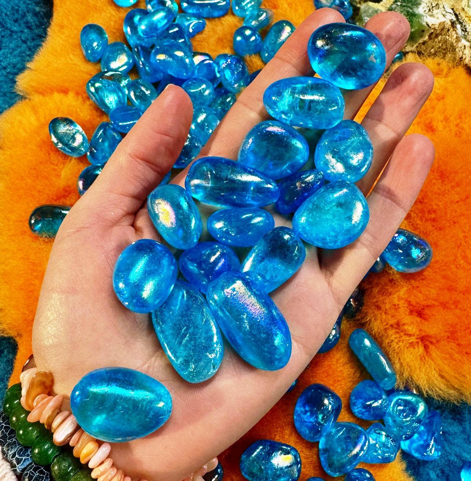 Elf Kendal Hippies – wholesale Andlig sten/kristall – Mermaid Aura kvarts trumlad 1,5-2,5 cm anständig storlek trumlade stenar UK3