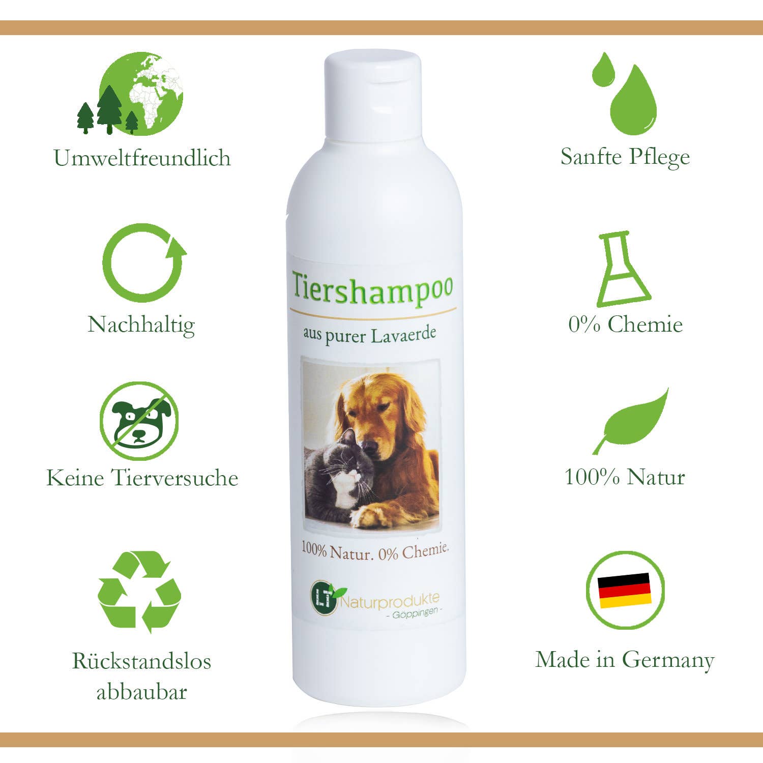 LT-Naturprodukte - Venta al por mayor Champú - Perros - Champú orgánico para mascotas, sin químicos ni jabón, hipoalergénico1