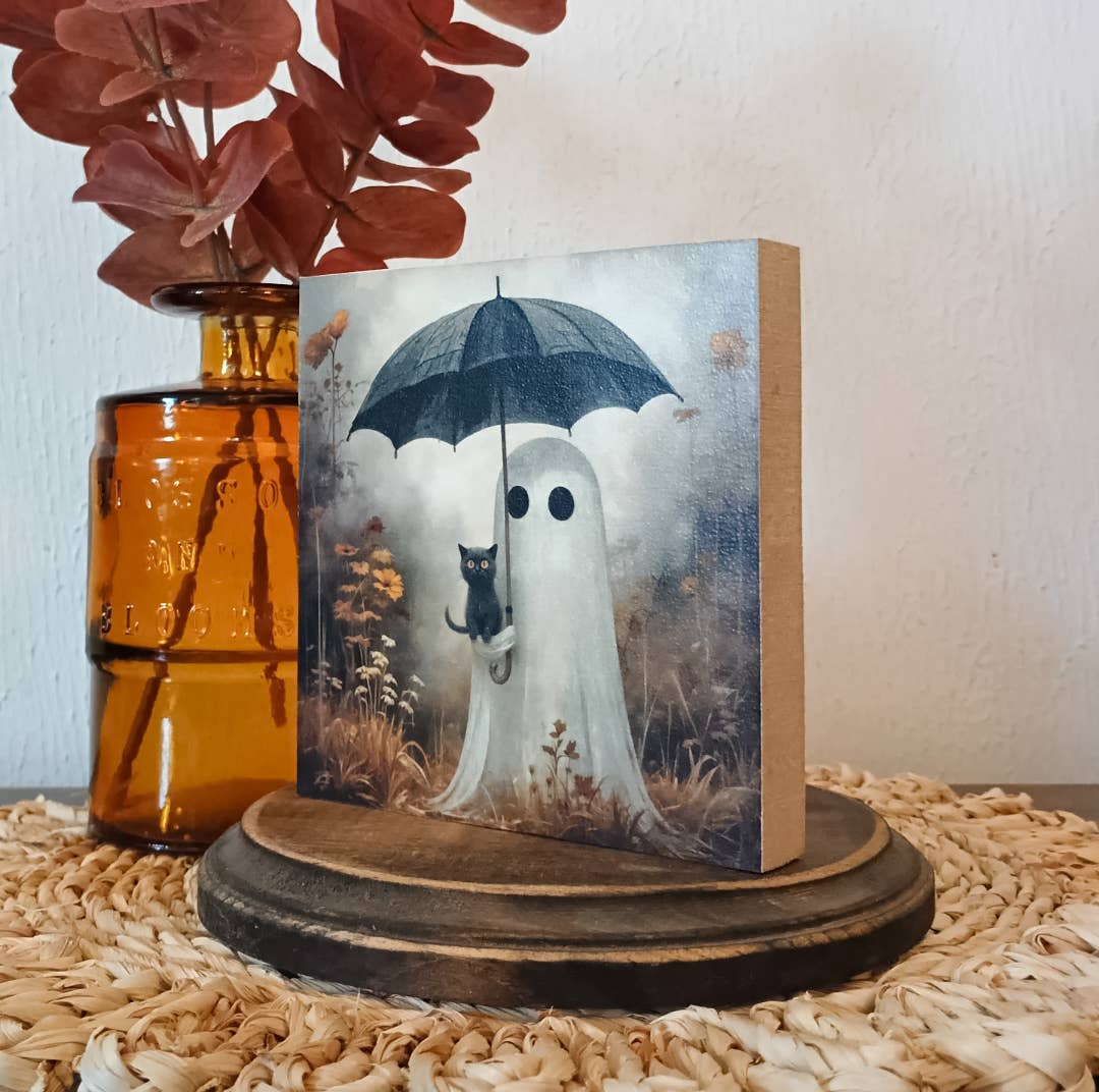 Blooms By E. Marie - Wholesale Decorative Tabletop Object - Halloween Ghost Mini Block1