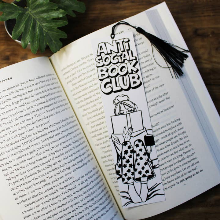Anti Social Book Club Double Sided Bookmark for wholesale by Anna B. Shop