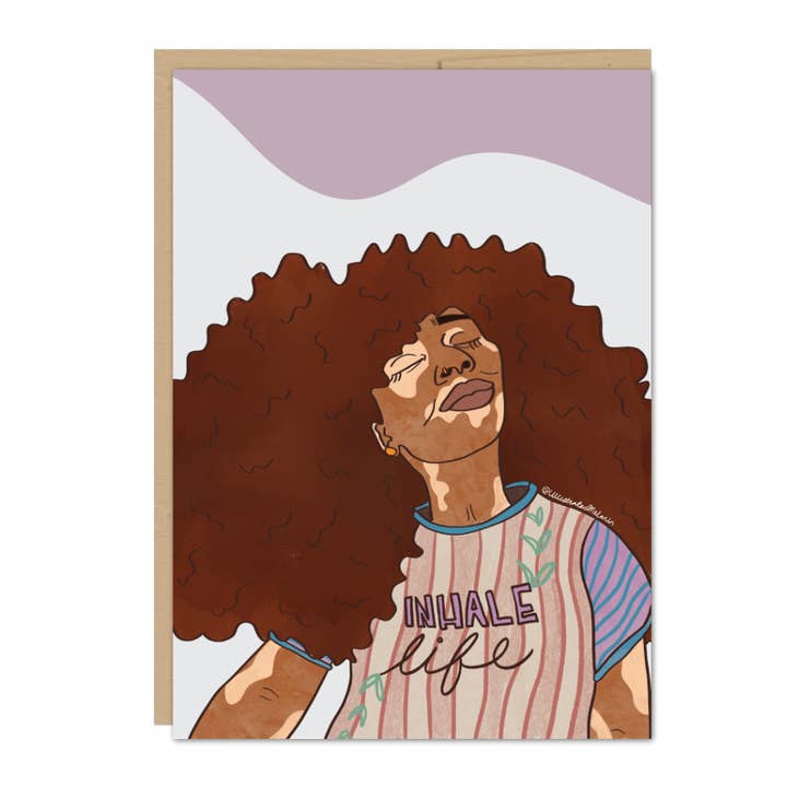 Inhale Life Greeting Card for wholesale by Illustrated Melanin