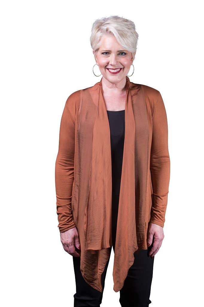 TINA Stephens Italy/Tees By Tina – wholesale Kofta - Dam – Carla Open Cardi w/Silk Trim (CLS201)12