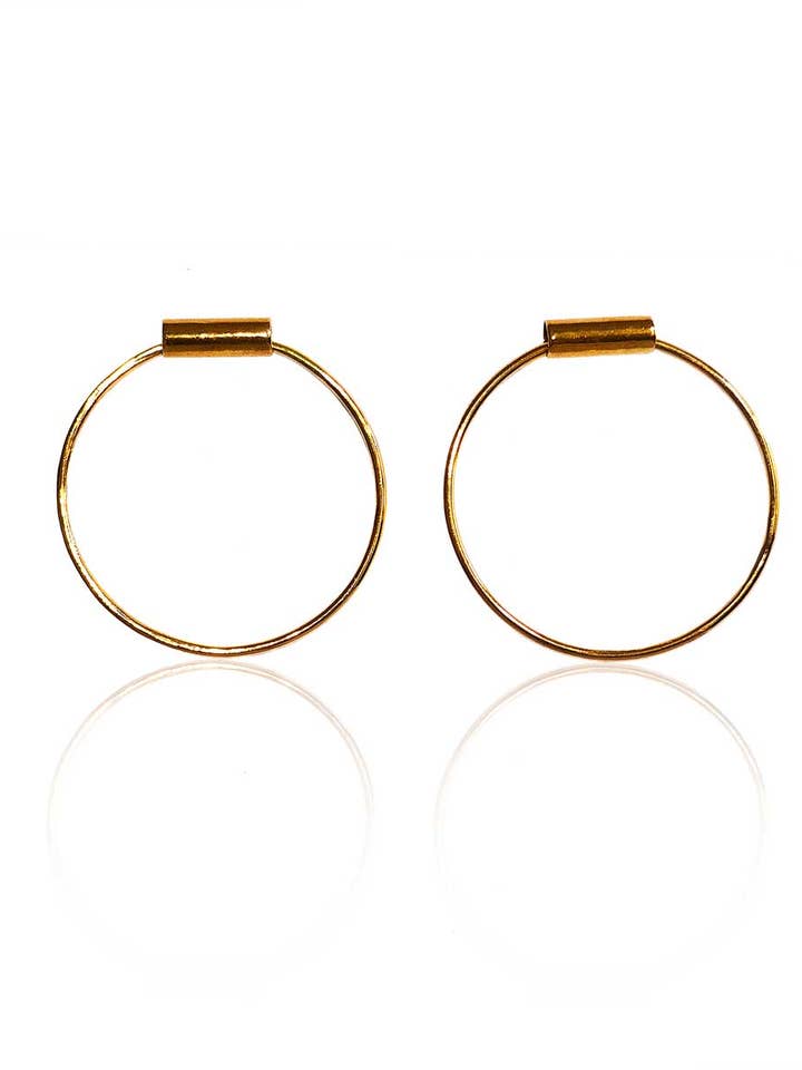 HULA HOPP GOLD ROD EARRINGS for wholesale by Jewelry by Moette