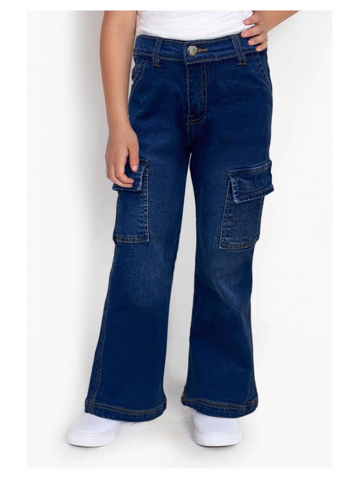Cutie Patootie Clothing - Wholesale Jeans - Kids - GDP-23-89138A Girl Class Cargo Pocket Jeans