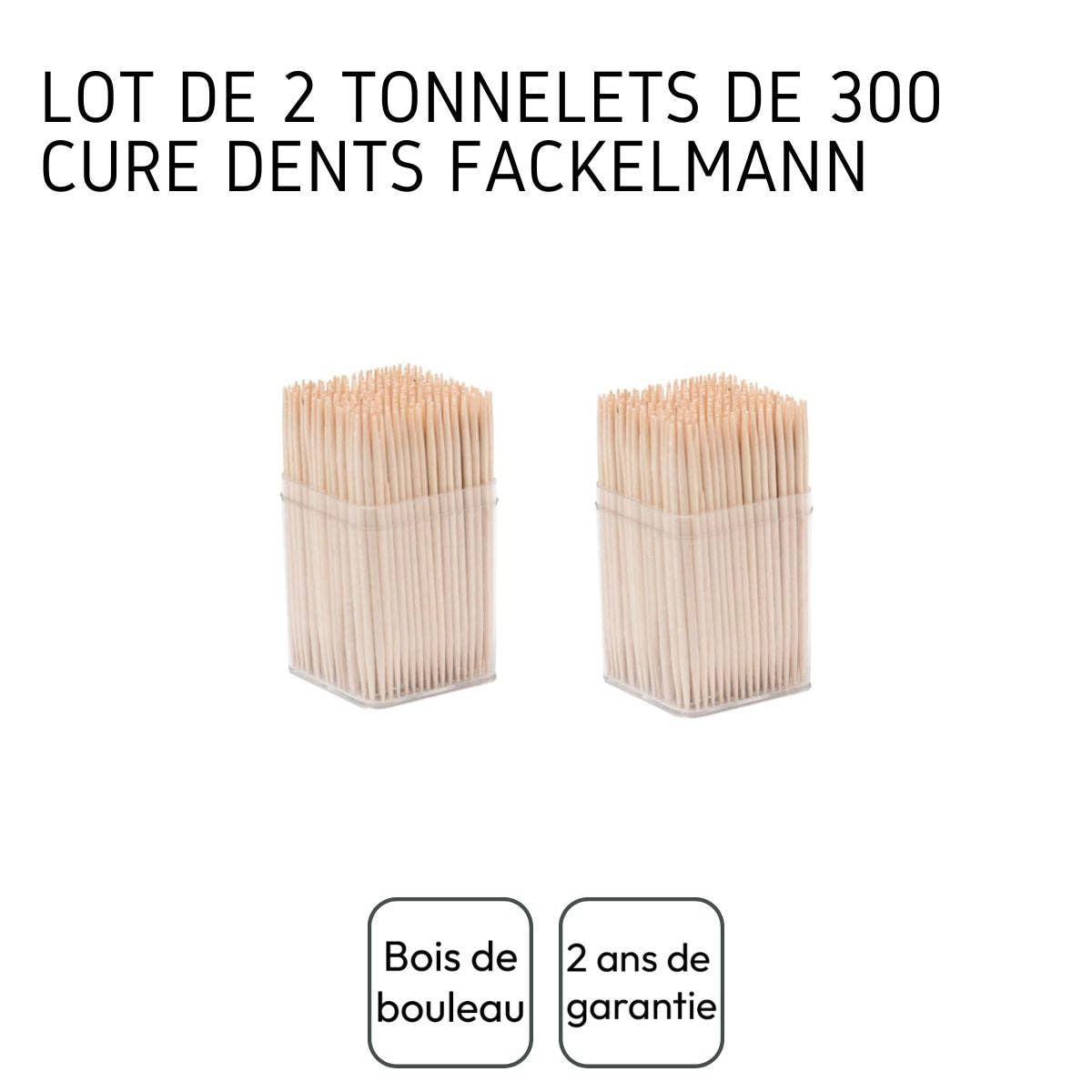 Zenker - Vendita all'ingrosso Stuzzicadenti - Set di 2 barilotti da 300 stuzzicadenti in legno con coperchio Fackelmann Wood Edition3