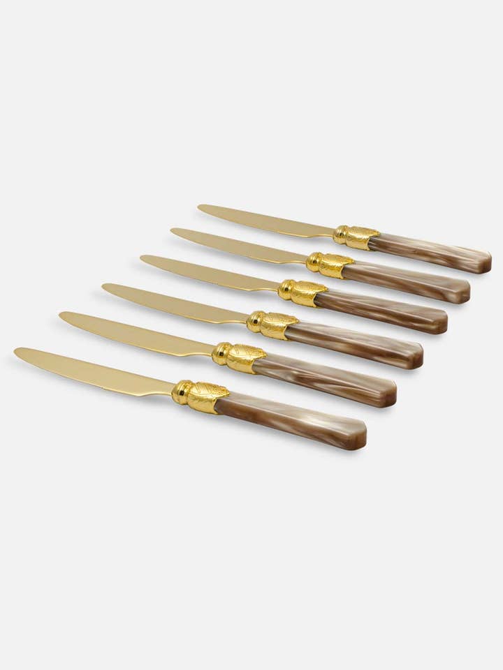 Set de 6 Couteaux de Table Vittoria Oro pour la vente par Rivadossi Sandro