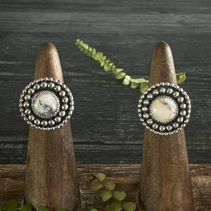 Vit Buffel Pärlring - Sterlingsilver - Justerbar för wholesale av oaktownwendy