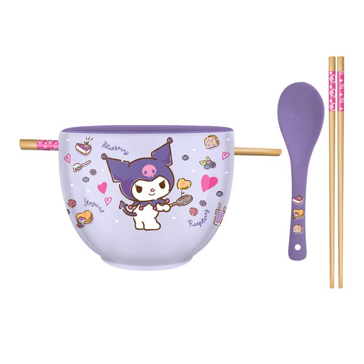 Sanrio Holding Pan Yummy Icons Boxed 20oz Ceramic Ramen Bowl for wholesale by Silver Buffalo