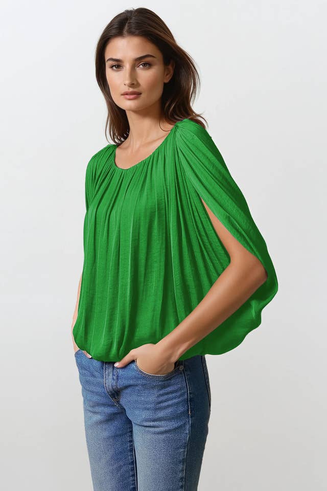 Naked Zebra - Venta al por mayor Blusa - Mujer - Blusa burbuja con drapeado griego