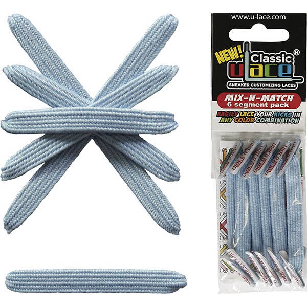 U-Lace Classic - Lacets sans cravate - Pack de 6 Dentelle - Bleu Bébé pour la vente par U-Lace No-Tie Sneaker Laces