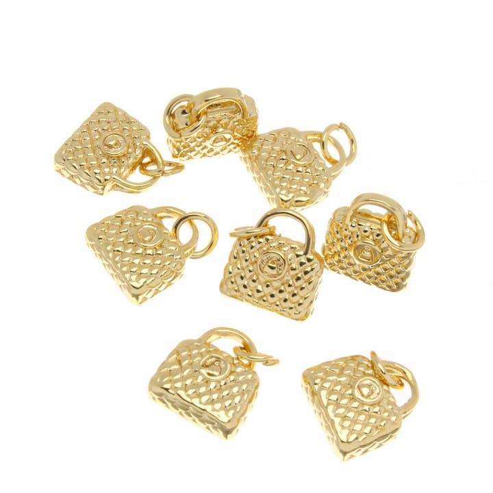 Porte-bonheur sac à main doré pour cadeaux de fête de célibataire, CPG1396 pour la vente par Jewel Pledge