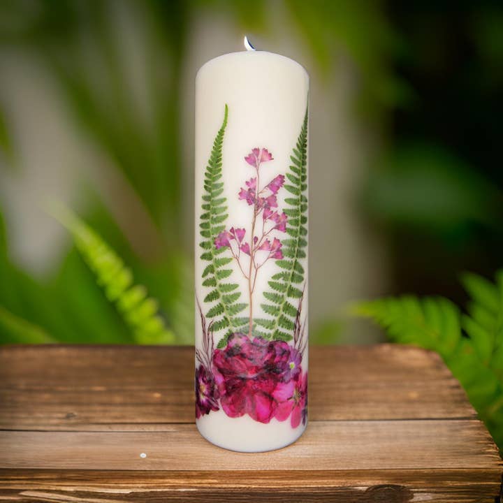 Tall Pillar Flower Candle for wholesale by Flower Sack Towels