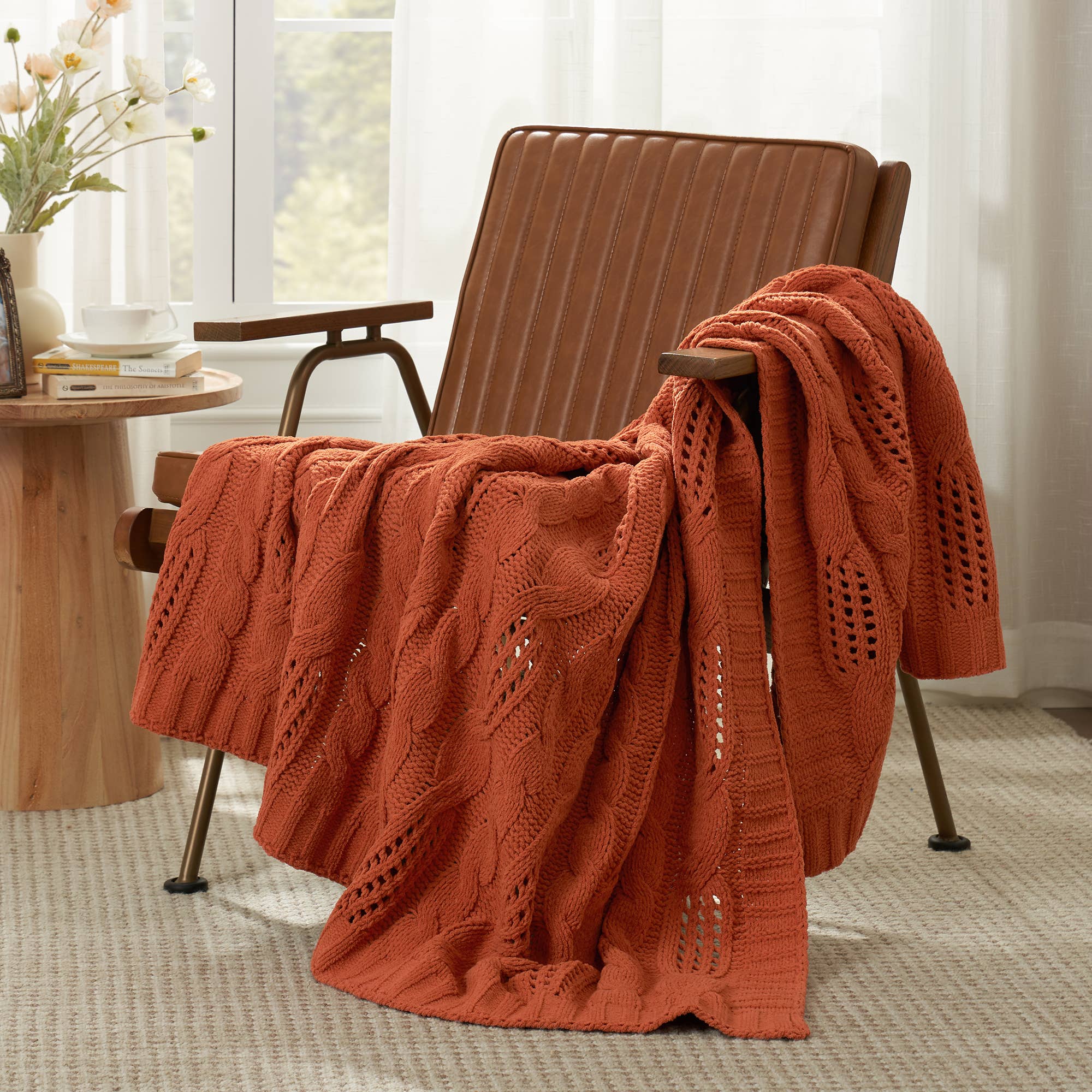 DreamValley - Wholesale Throw Blanket - AH Reversible Chenille Cable Knit Throw Blanket12