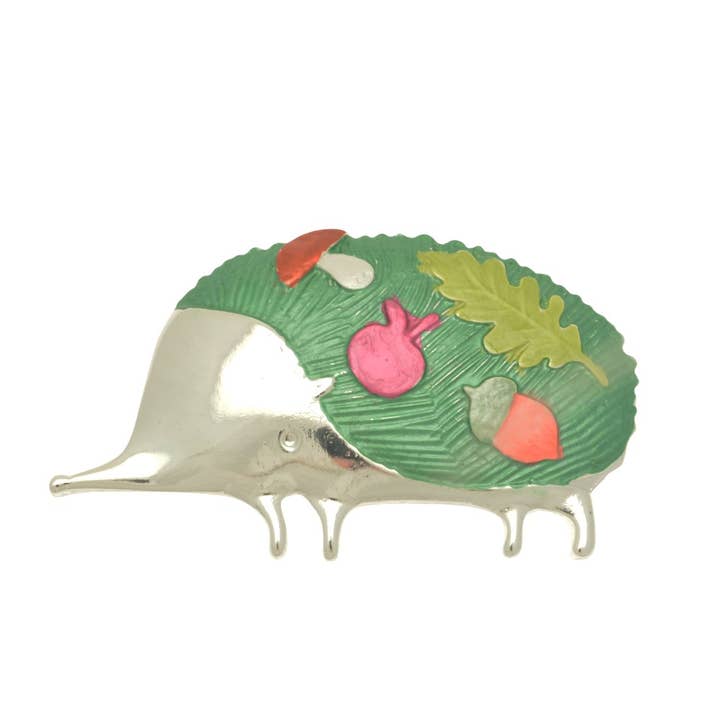 Green Hedgehog Magnetic Brooch for wholesale by Miss Milly Limited
