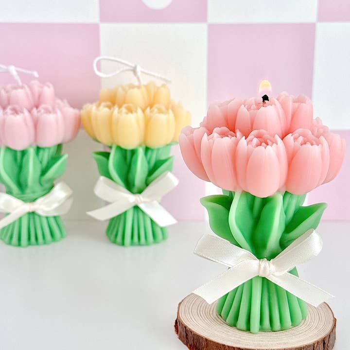 Tulip Bouquet Soy Candle | Easter Decor for wholesale by The Cutest Hits