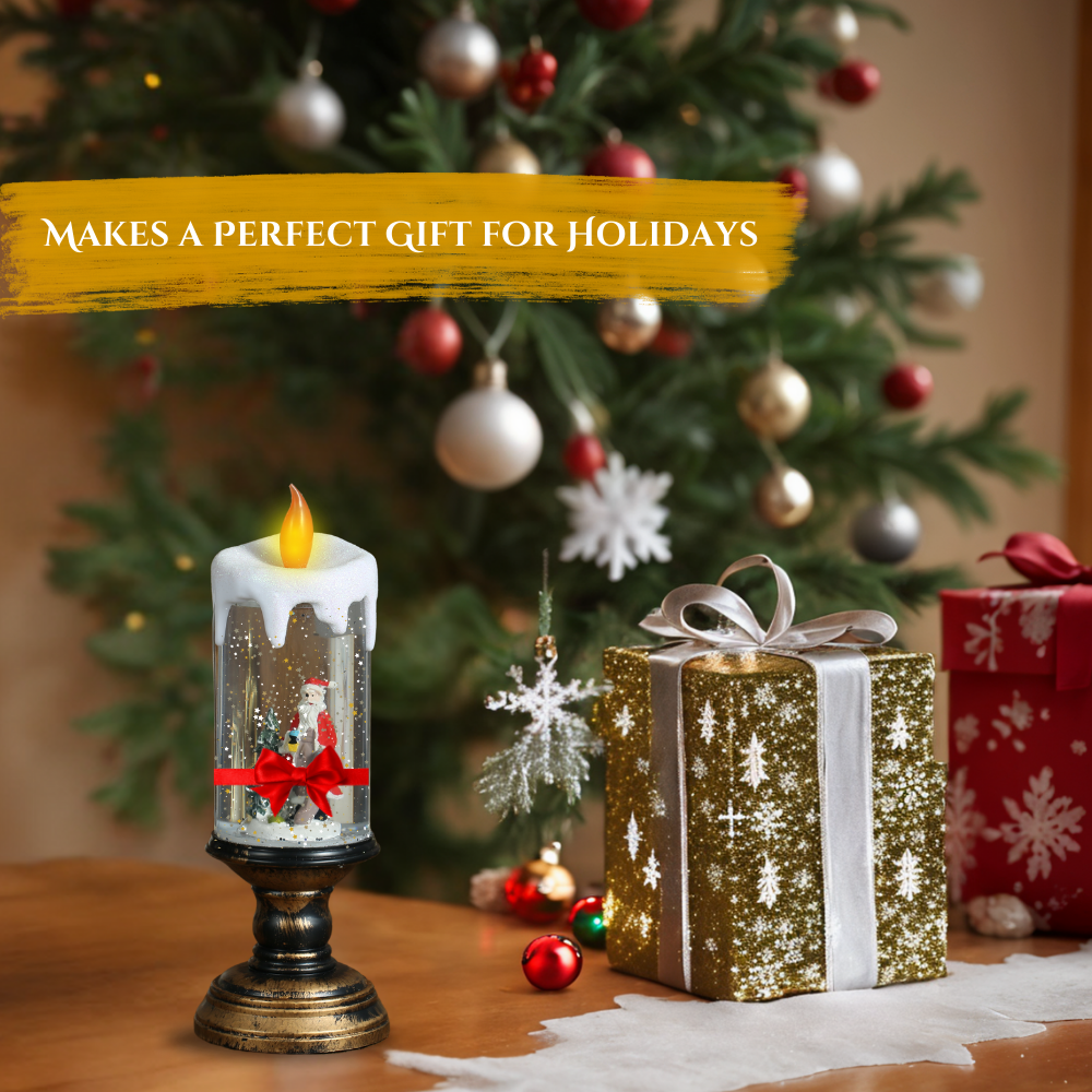 SINT - Wholesale Christmas Decoration - SINT Christmas Musical Snow Globe Candlestick Lantern4