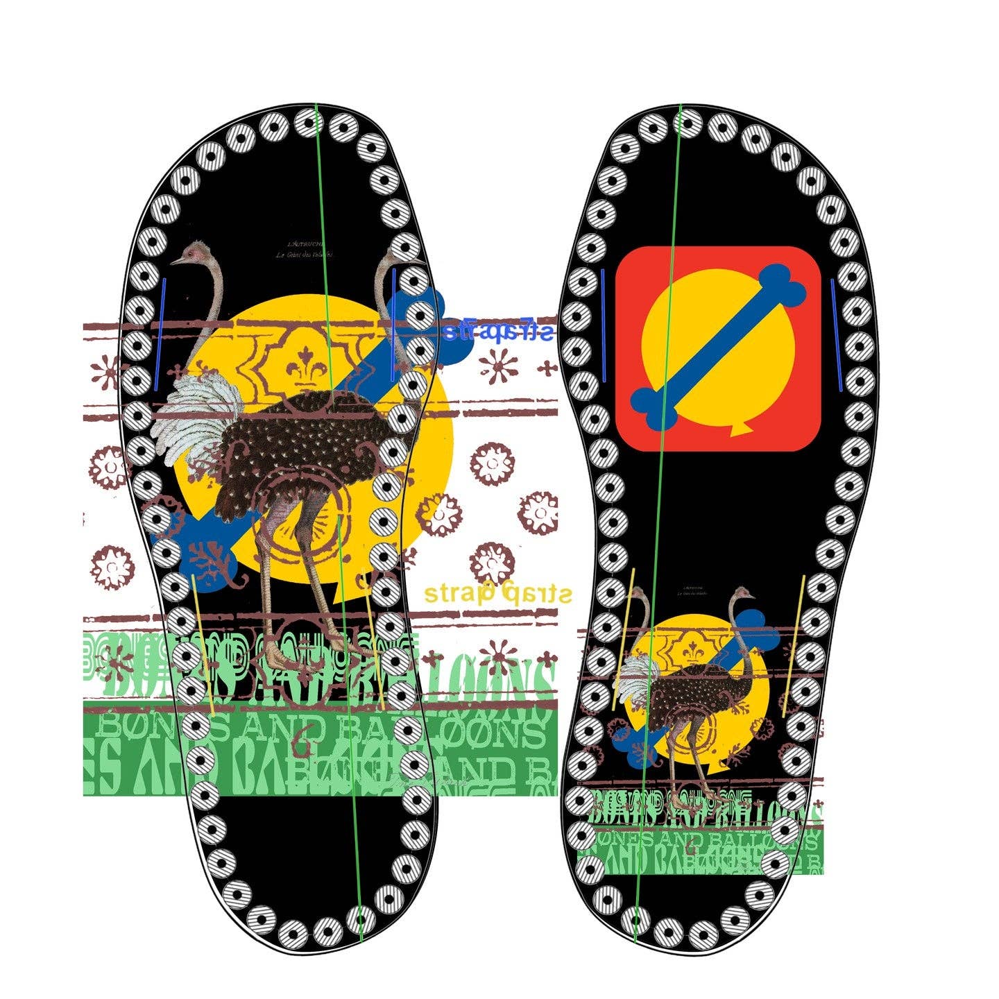 Bønes and Balløøns - Vendita all'ingrosso Sandali - Unisex - Sandali in pelle rivettata unisex neri fatti a mano8