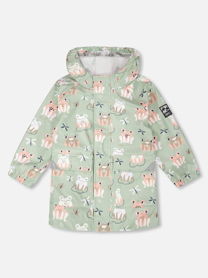 Impermeable verde con ranas que cambian de color para venta al por mayor de Deux par Deux