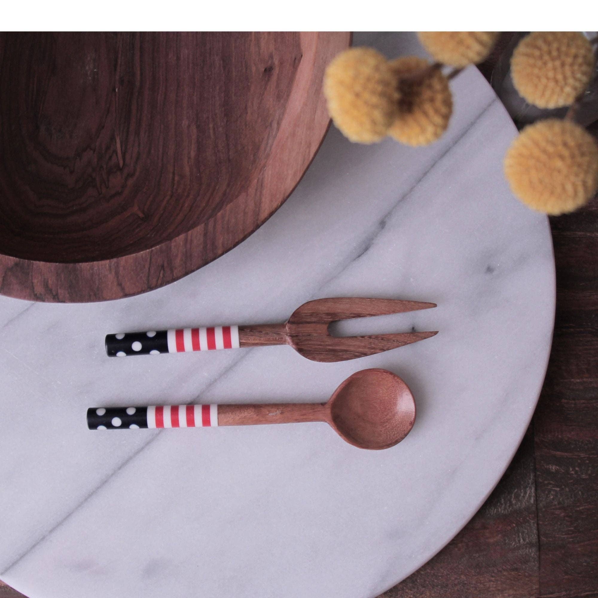 Global Crafts - Wholesale Appetizer Serveware - PACK OF 5 - Set of 2 Acacia Wood Appetizer Set6