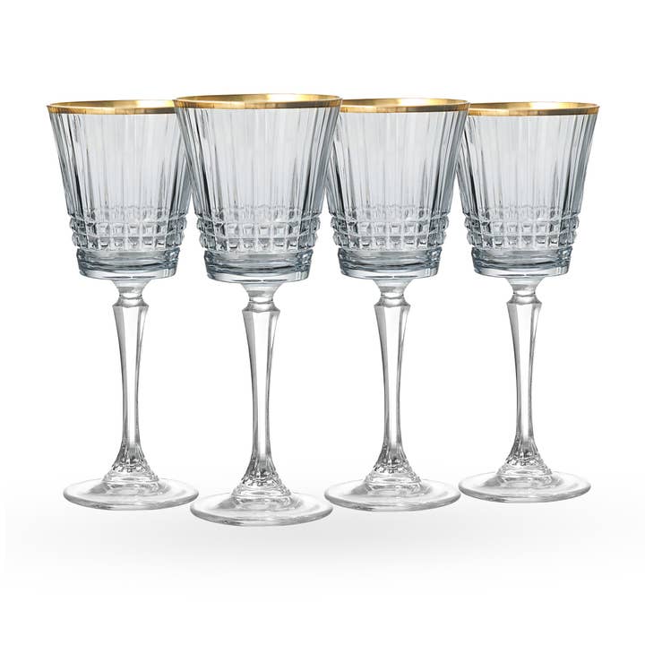 Cristine Smoke Gold Rim Red Wine Glass, Set of 4 for wholesale by Godinger