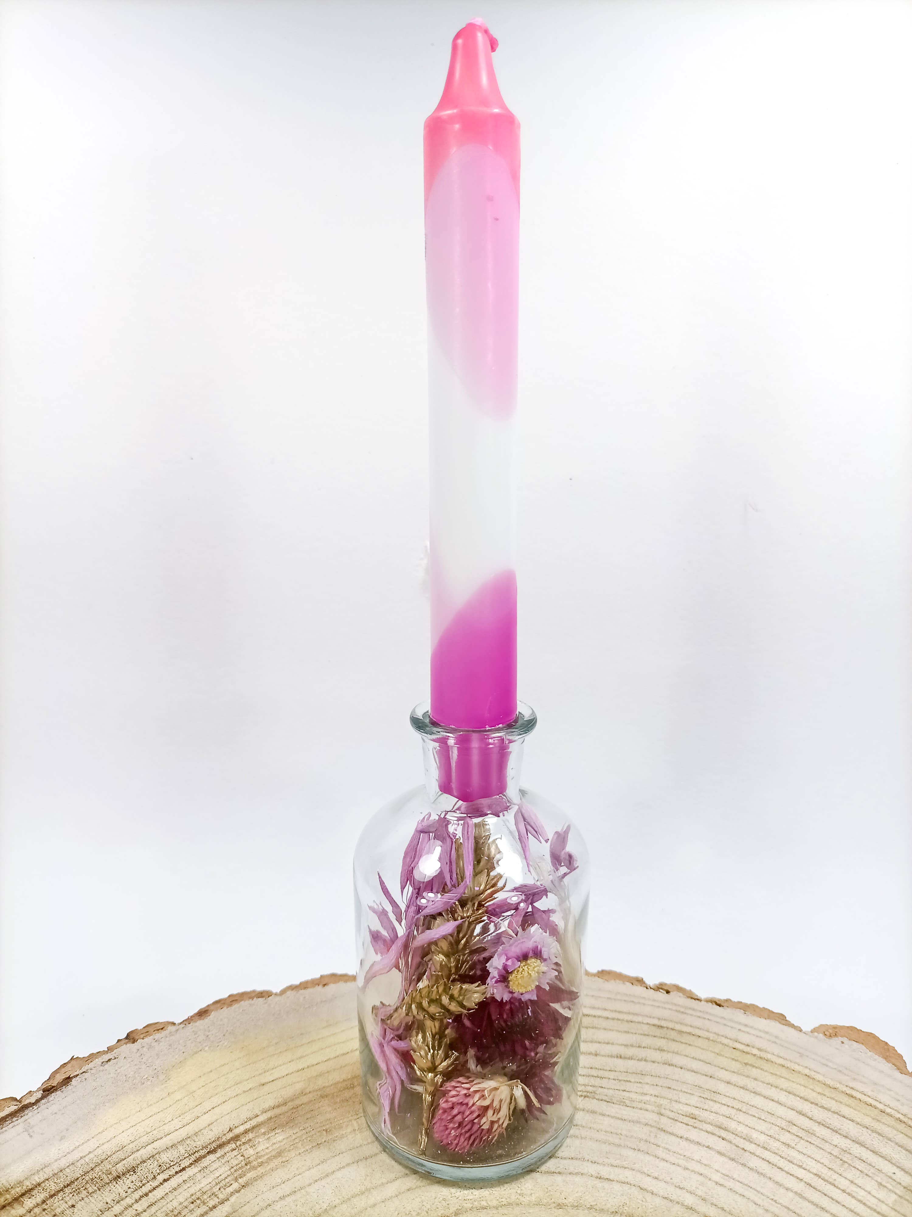 DRYdecorations - Wholesale Dried/Pressed Flowers - Droogbloemen in fles collectie COLD PINK1