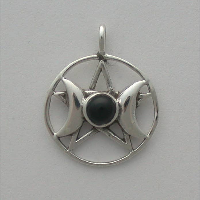 Sterling Silver Triple Goddess with Natural Cabochon Pendant for wholesale by Zeppo Merchandisers Inc