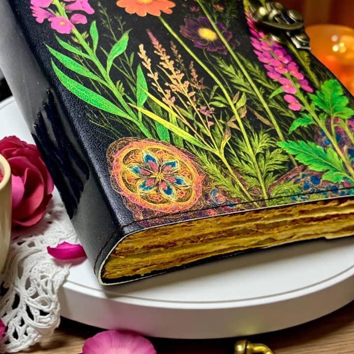 MNM HANDICRAFTS - Wholesale Journal/Diary - Moonlight Floral Leather Journal Handmade Book of Shadows 6